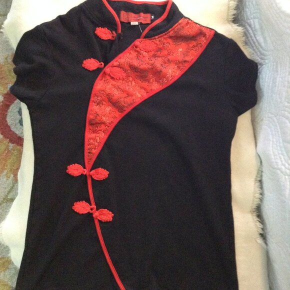 Amazing Grace Elephant Co; Chinese (Asian) style Kids top; S-M, Mandarin style - Picture 1 of 4